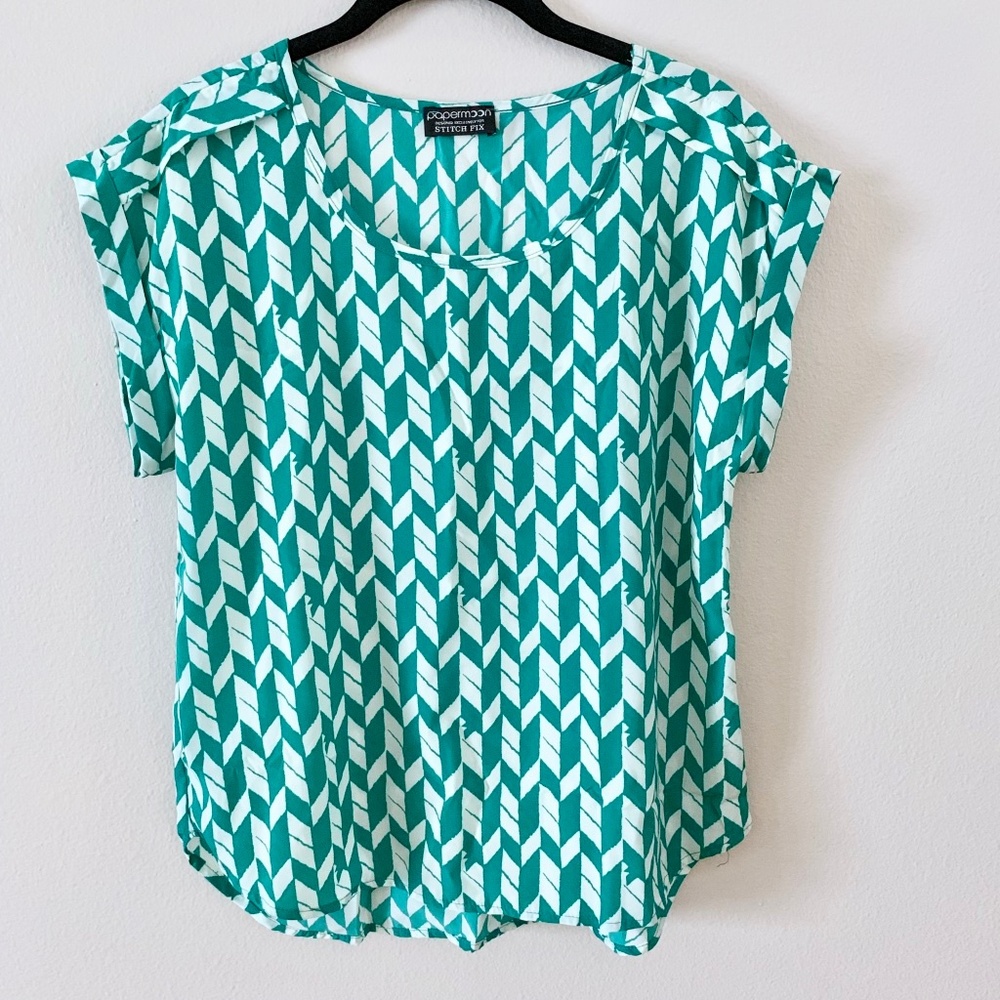 Stitch Fix Papermoon geometric print blouse MP